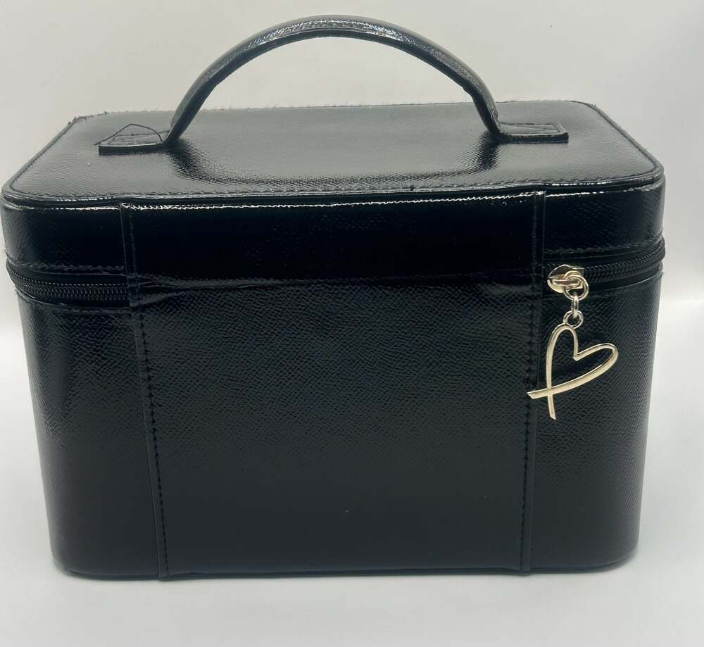 Victoria's Secret Black Vanity Makeup Train Case with Sequin Patches - Picture 4 of 11